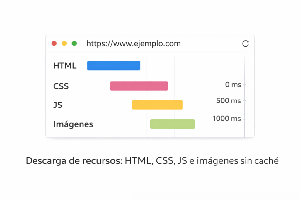Cache en el navegador: explicación fácil y por qué acelera 4 Descarga De Recursos: Html, Css, Js E Imágenes Sin Caché.